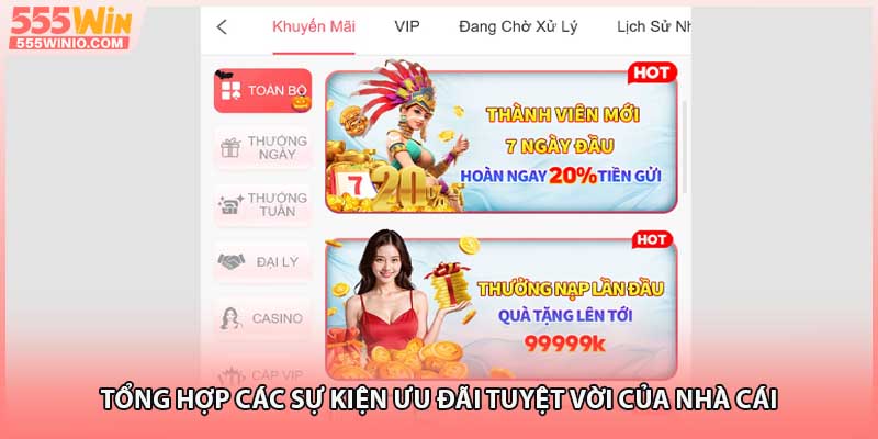 Tổng hợp các sự kiện ưu đãi tuyệt vời của nhà cái